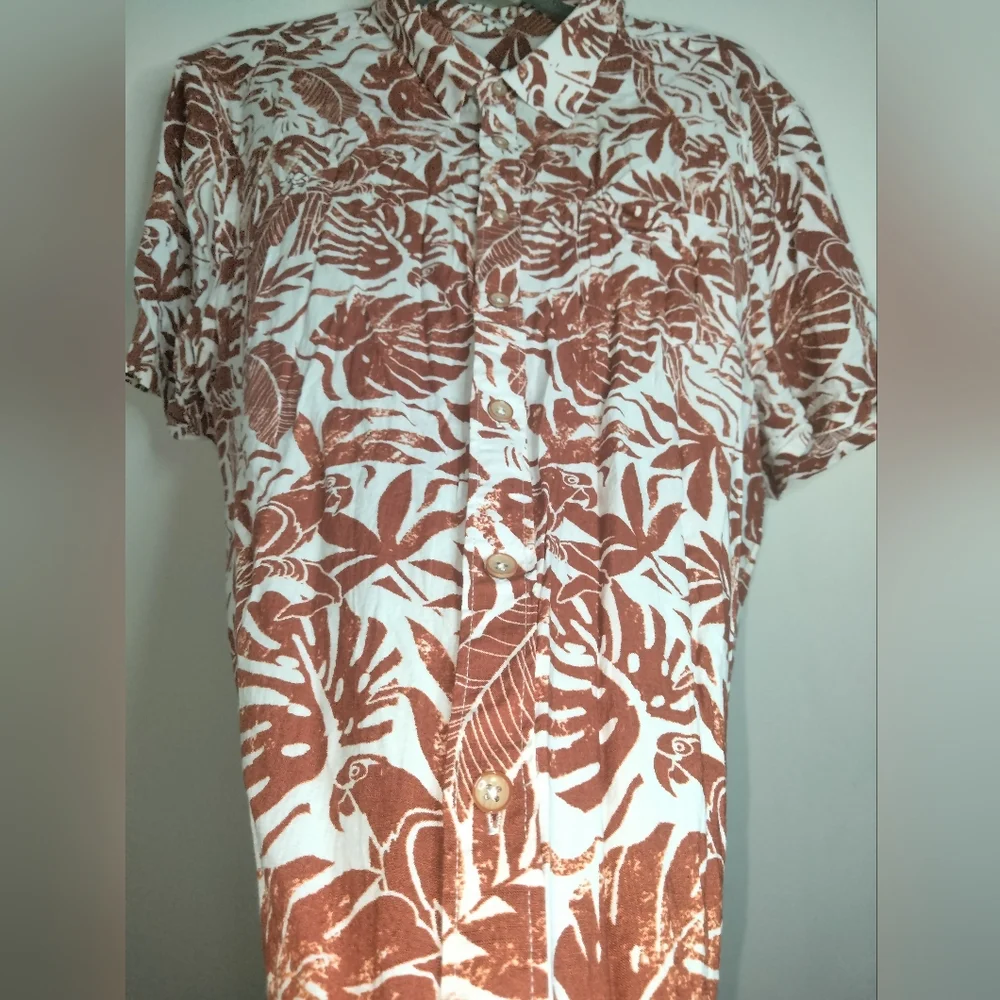 Paisley & Gray (Size XXL) Men's Multicolored Linen Blend Button Down SS Shirt - Picture 4 of 11
